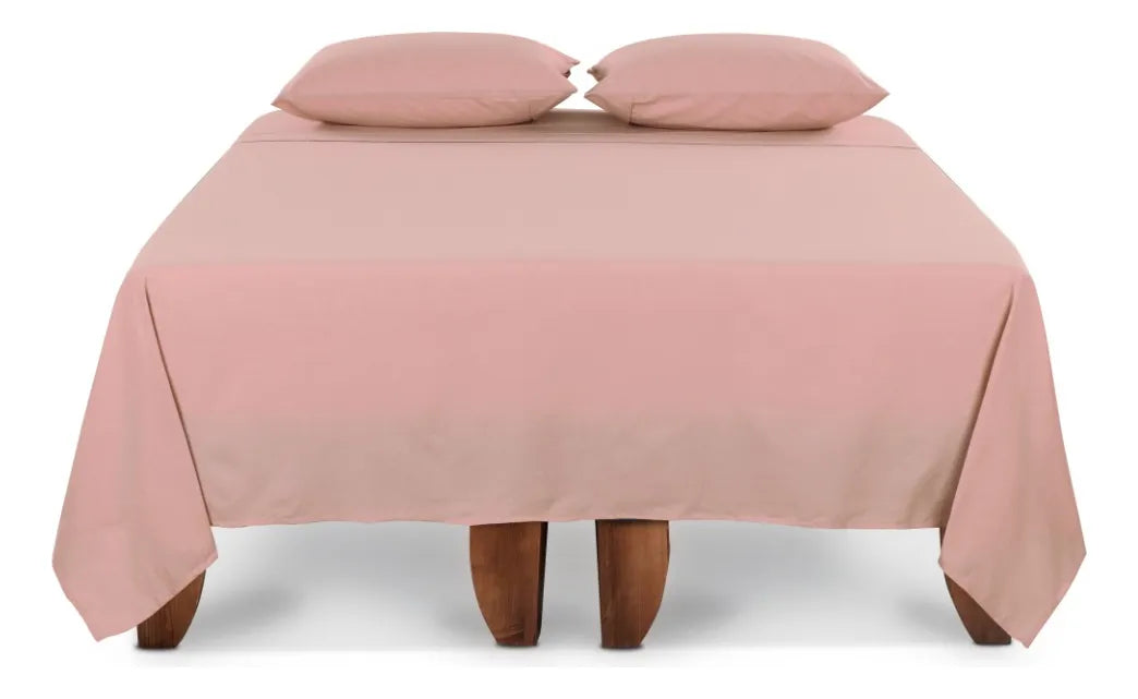Set Sabanas Lisas 180 Hilos Rosa 1 Plaza