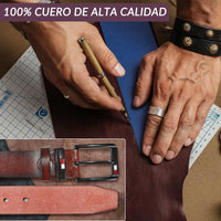 Cinturón Cuero Hombre Ajustable Alta Calidad Negro / Marrón