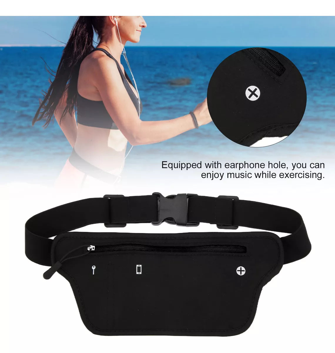 Riñonera Bananos Hombre Deportiva Premium De Viaje Negro - La Tiendita de la Jose