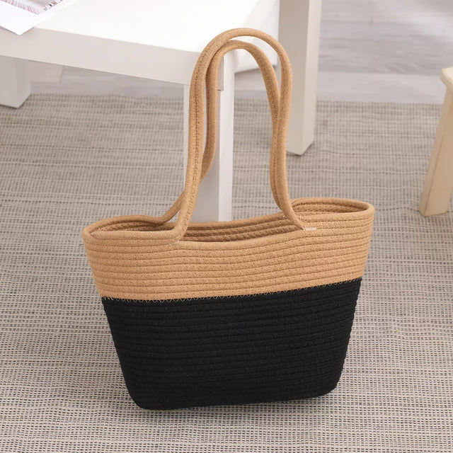 Bolso De Hombro De Paja Tejida Playa Bolso Tote Damas - La Tiendita de la Jose