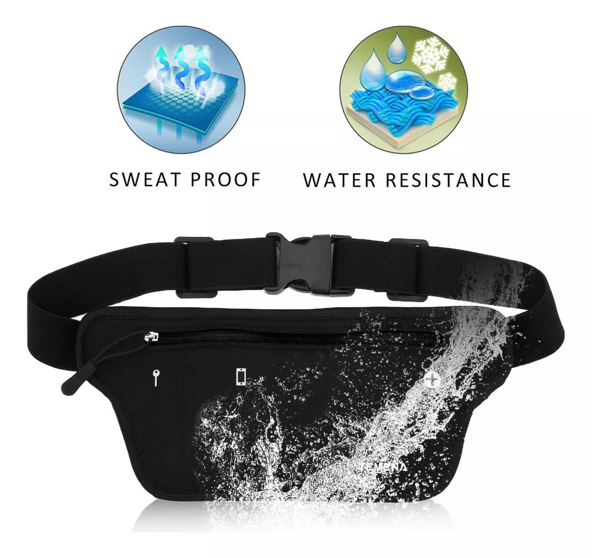 Riñonera Bananos Hombre Deportiva Premium De Viaje Negro - La Tiendita de la Jose