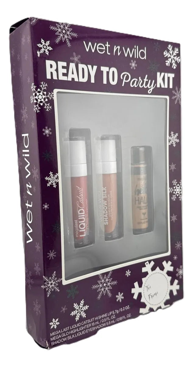 Labial Liquido Paquete Wet N Wild Ready to Party kit Rojo