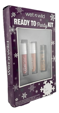 Labial Liquido Paquete Wet N Wild Ready to Party kit Rojo