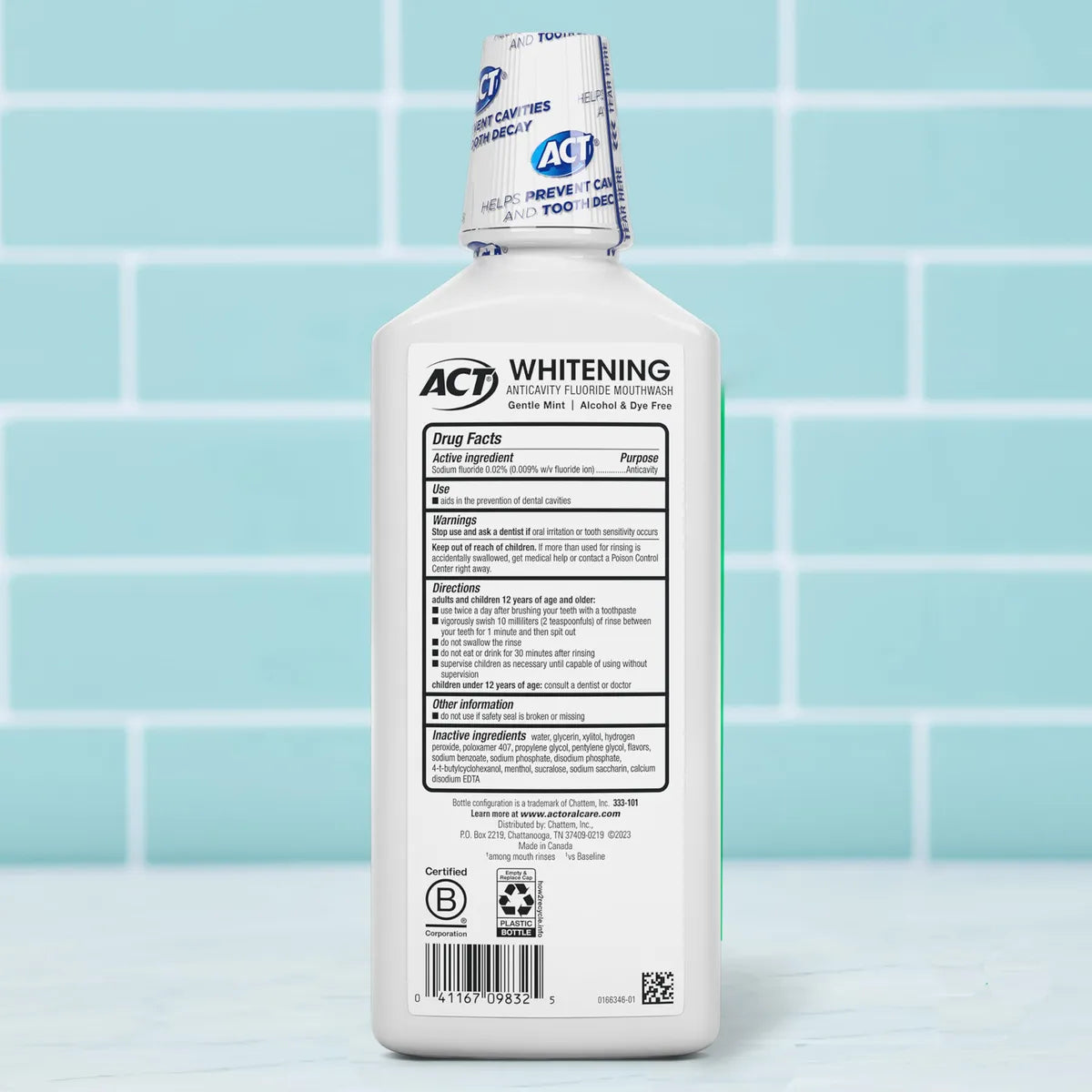 Enjuague Bucal Act Whitening + Anticaries, 500 Ml, Sin Alcohol