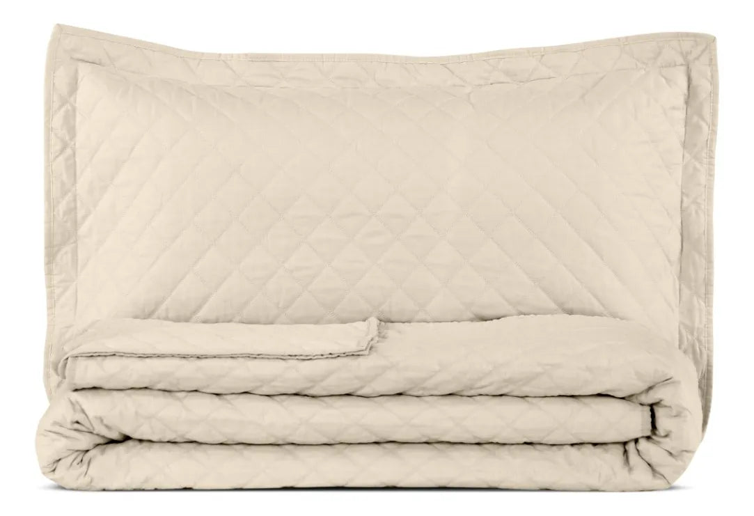 Juego de Cama Polycotton Hecho En Color Beige De 2 Plazas CIC