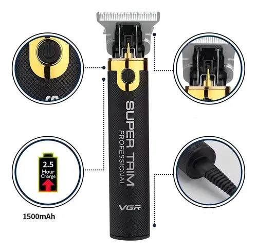 Recortadora VGR Salon Trimmer V-082 V-082-COR negra