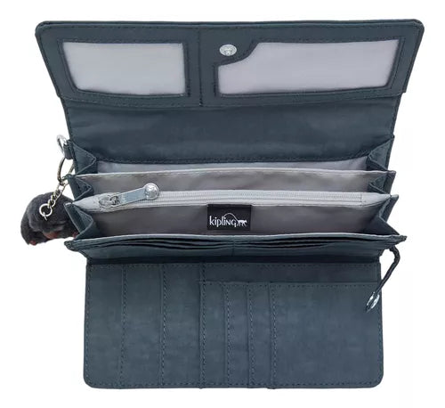 Billetera Kipling Rubi Color Nocturnal Grey Metalic Color Gris Nocturno Diseño De La Tela Liso - La Tiendita de la Jose