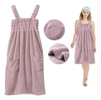 Toalla de Baño tipo Bata Coral Fleece con Tirantes – Mujer - La Tiendita de la Jose