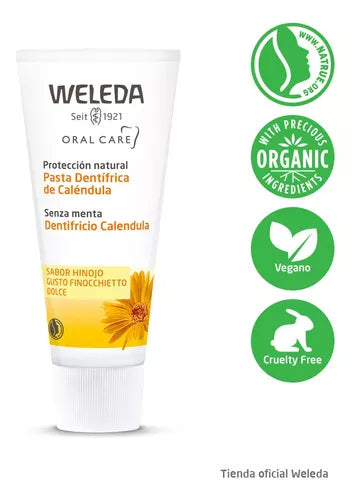 Pasta Dental Natural De Caléndula Sin Mentol Weleda 75ml - La Tiendita de la Jose