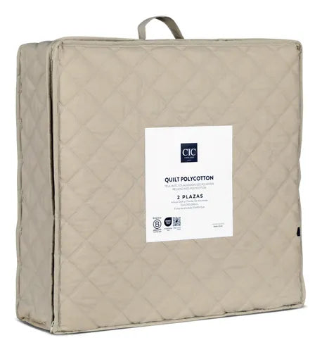 Juego de Cama Polycotton Hecho En Color Beige De 2 Plazas CIC