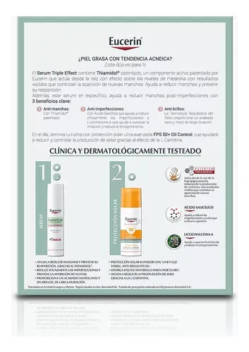 Duo Eucerin Oil Control: Serum Dermopure + Protector Solar