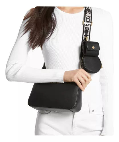 Bolsa Michael Kors Original Jet Set Saffiano+ Guarda AirPods Color Negro - La Tiendita de la Jose