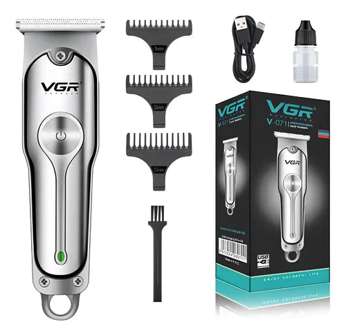 Maquina Corta Pelo Barba Vgr V-071 Profesional Recargable Color Plateado - La Tiendita de la Jose