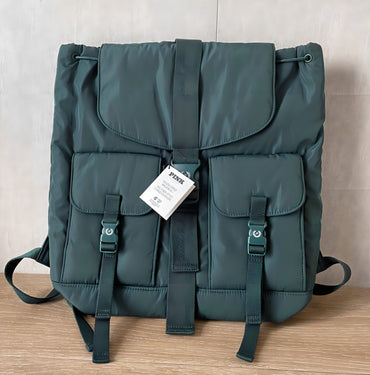 Mochila Cargo Escolar Pink Victoria's Secret Color Verde Oscuro Diseño De La Tela Liso