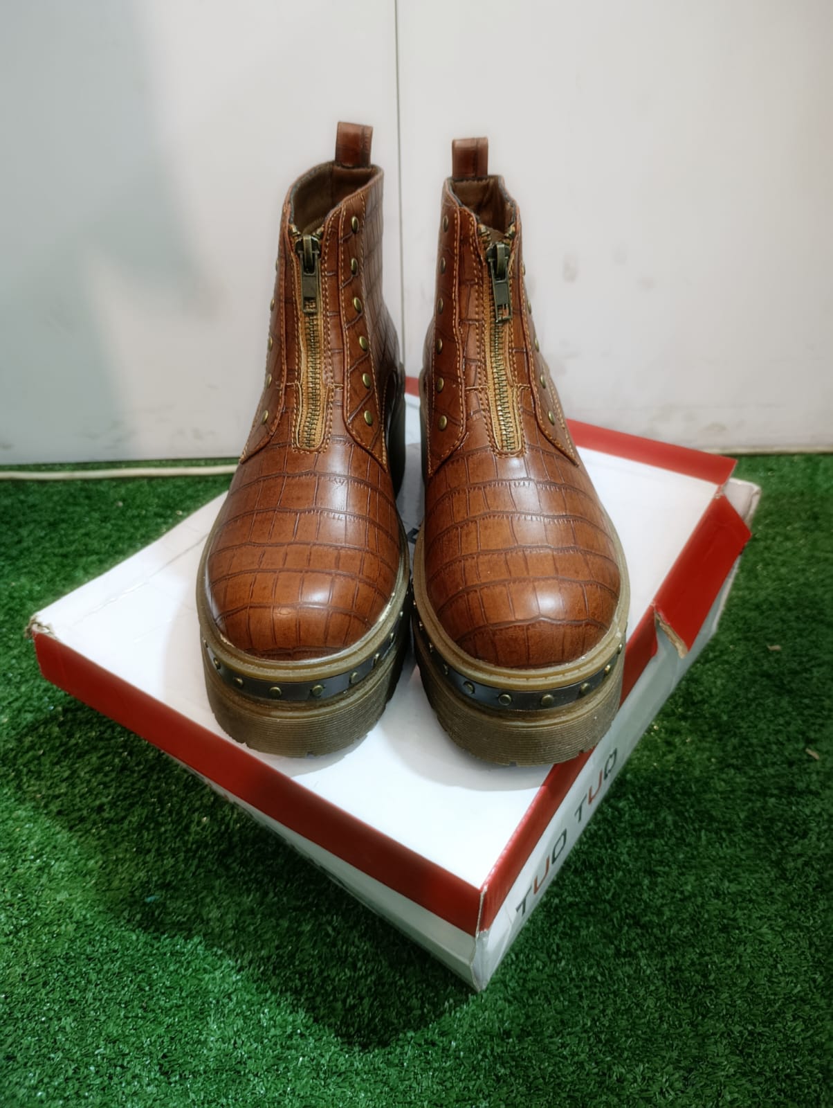 Bota botin semicuero caña baja camel - La Tiendita de la Jose