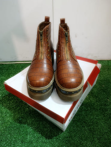 Bota botin semicuero caña baja camel - La Tiendita de la Jose