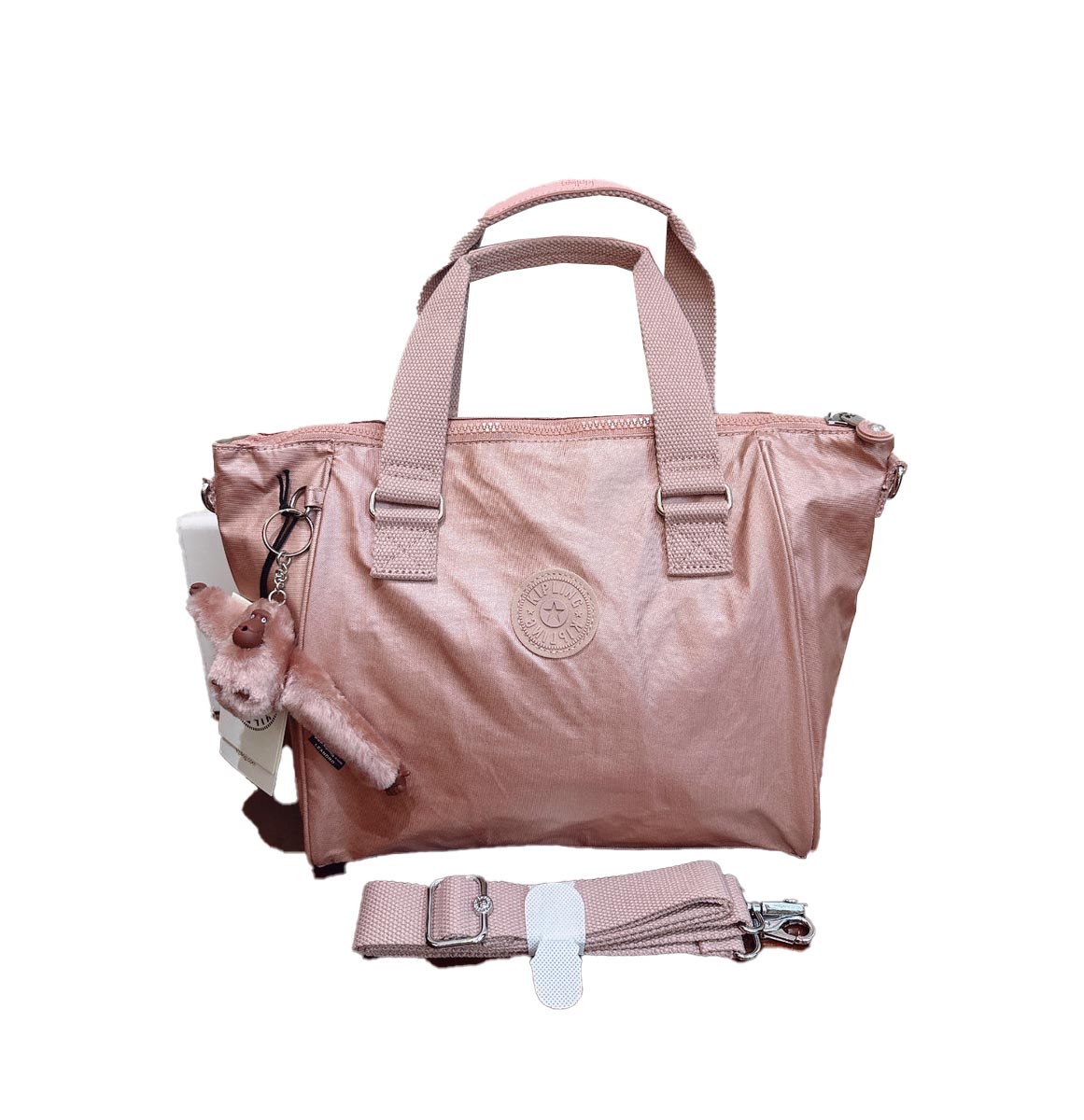 Bolso Bandolera Kipling Metálico Oro Rosa para Mujer - La Tiendita de la Jose