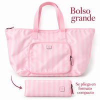 Bolso Victoria's Secret abierto y plegado en formato compacto