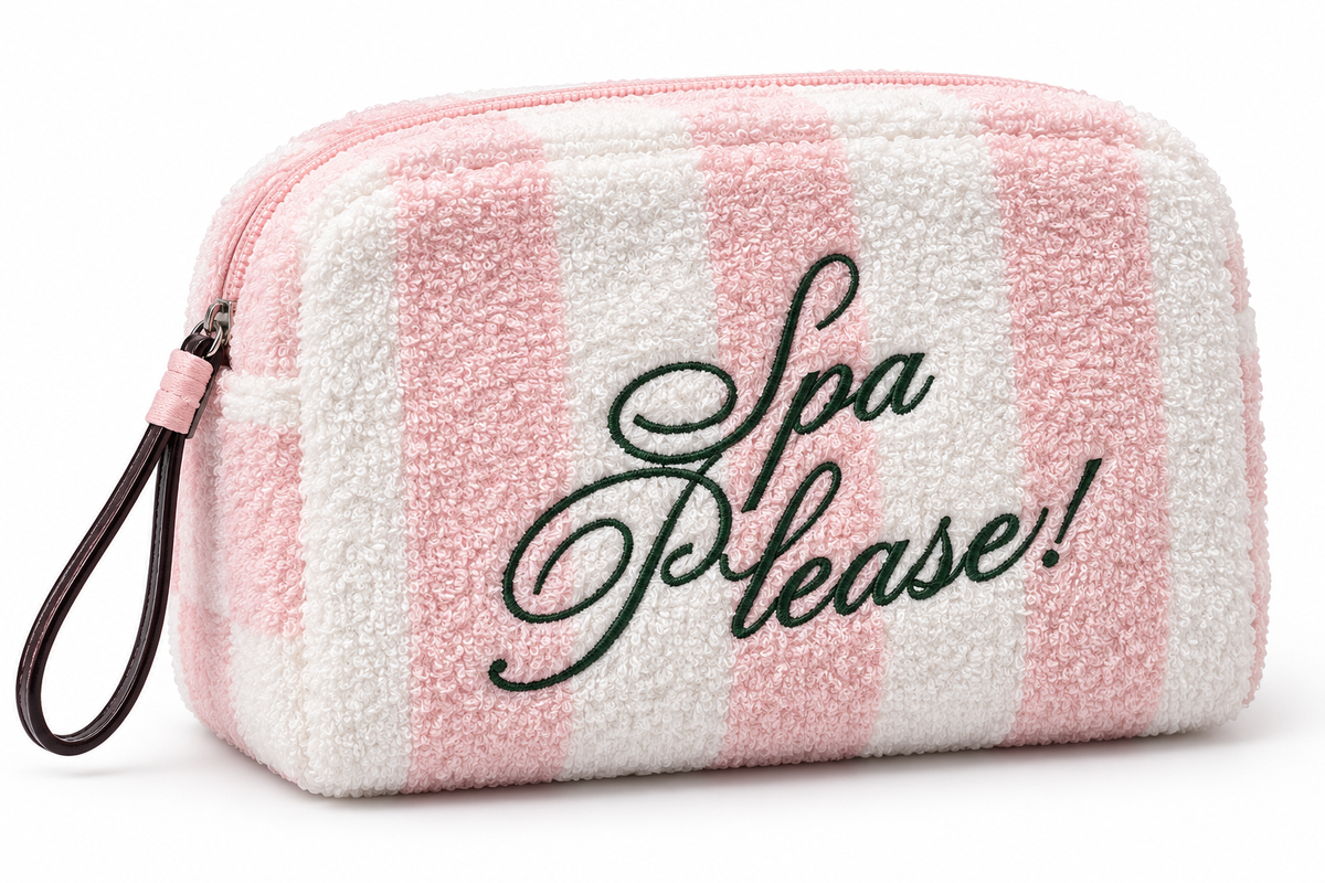 Cosmetiquero Victoria’s Secret Spa Please rosado y blanco