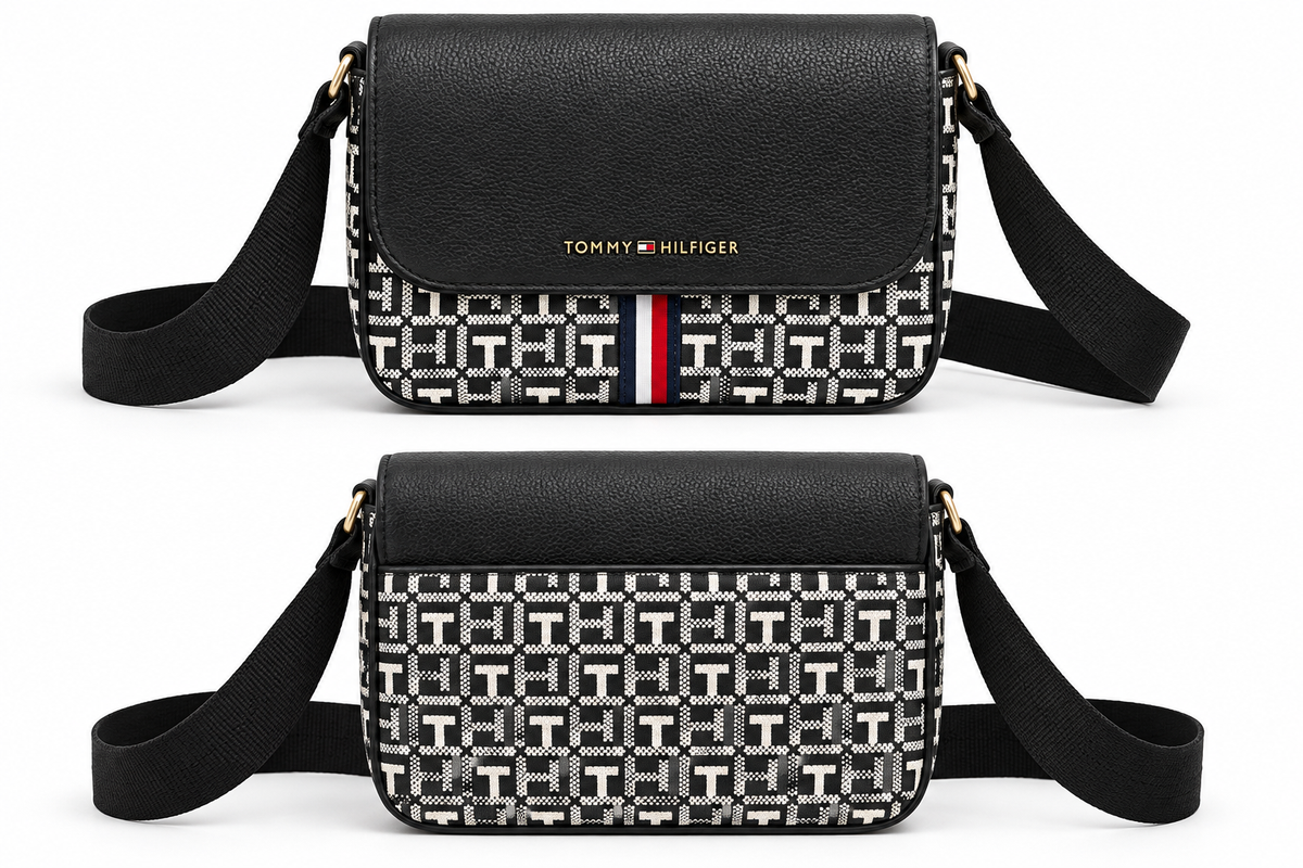 Crossbody Tommy Hilfiger con monograma: frente-espalda