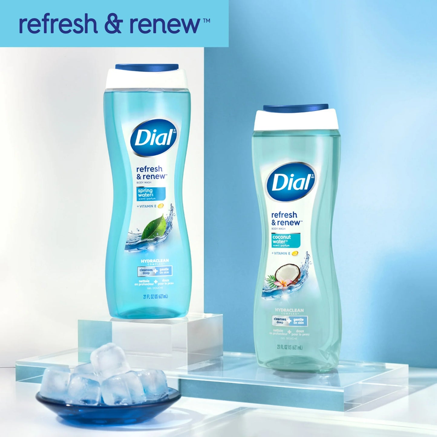 Dial Spring Water Gel de Baño Refrescante y Renovador, Suave para Todo Tipo de Piel