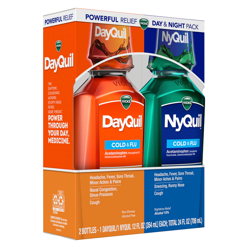 Vicks DayQuil NyQuil Combo Pack Cold & Flu Original 12oz - La Tiendita de la Jose