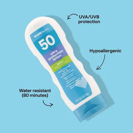 Loción solar de amplio espectro FPS 50 de CVS