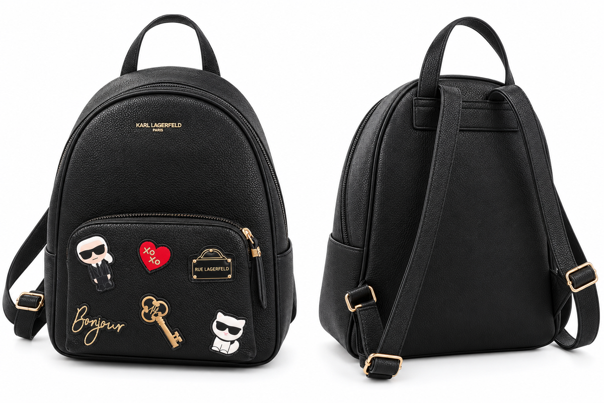 Mochila Karl Lagerfeld, vistas delantera y trasera