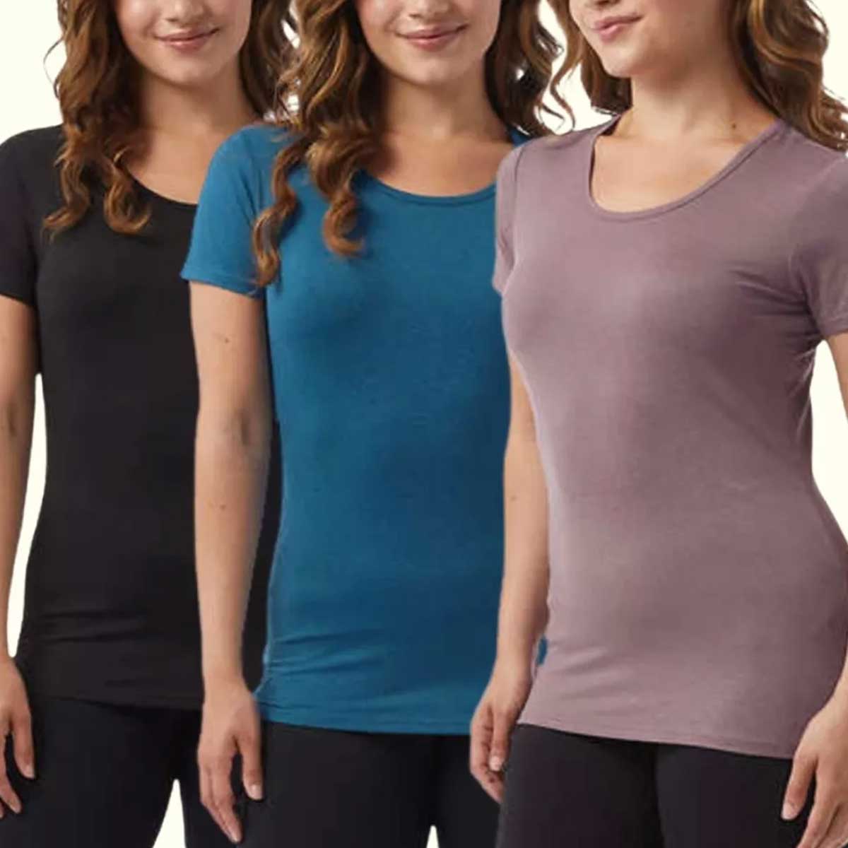 Camiseta Mujer Stretch Comfort 32 Degrees Cool Pack De 3 - La Tiendita de la Jose