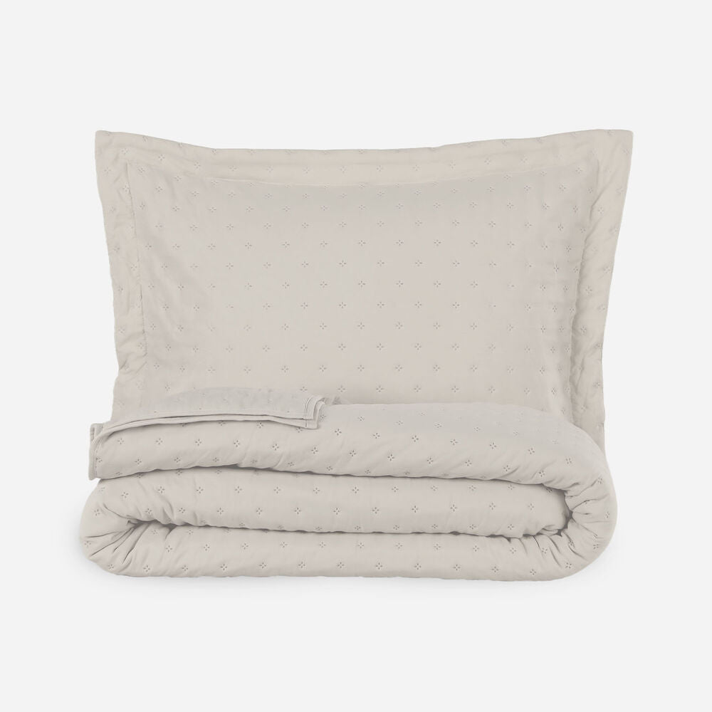 Quilt De Microfibra De 2 Plazas Color Taupe Cic Gris Lisa