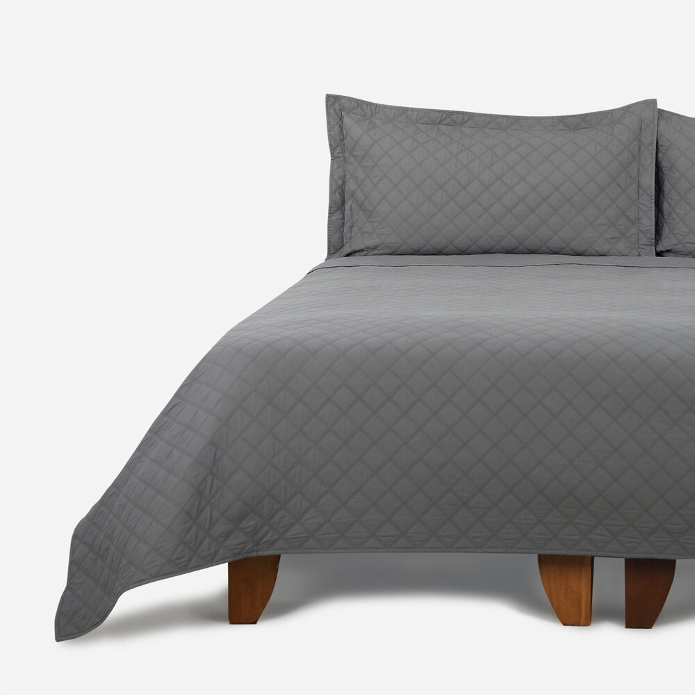 Edredón Polycotton Con Fundas Tamaño King En Color Gris Cic