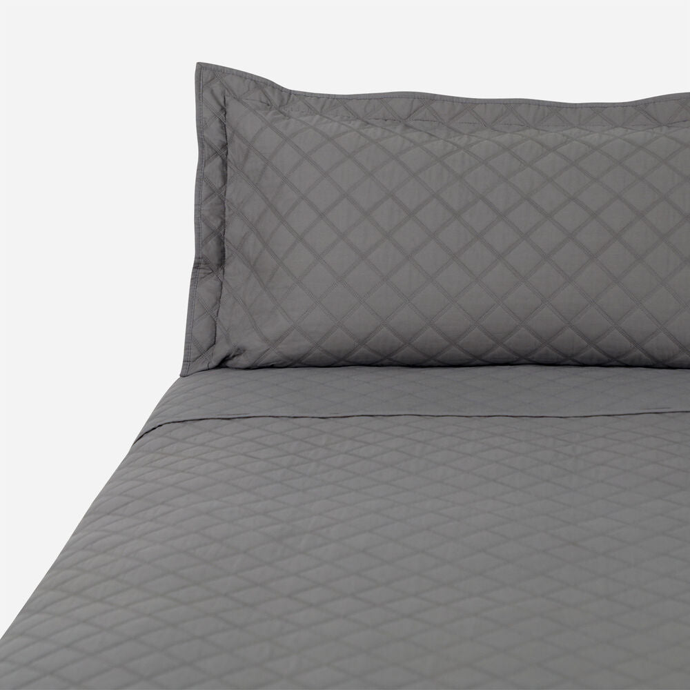 Edredón Polycotton Con Fundas Tamaño King En Color Gris Cic