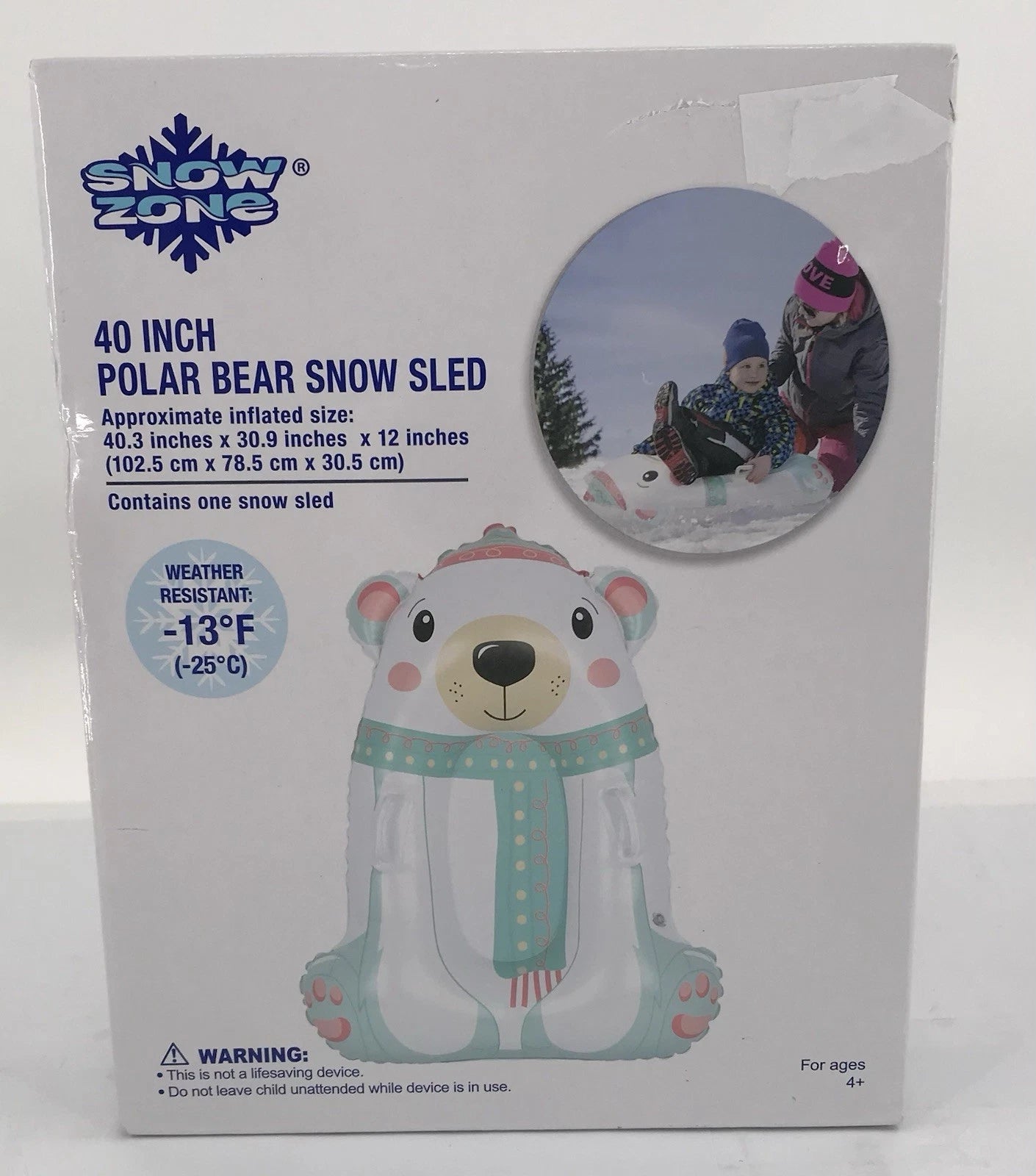 Zona de nieve Oso polar Trineo de nieve 40,3" x 30,9" x 12" resistente a la intemperie