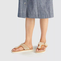Sandalias Pantuflas Coach Hollie Shearling Marrón Natural - La Tiendita de la Jose