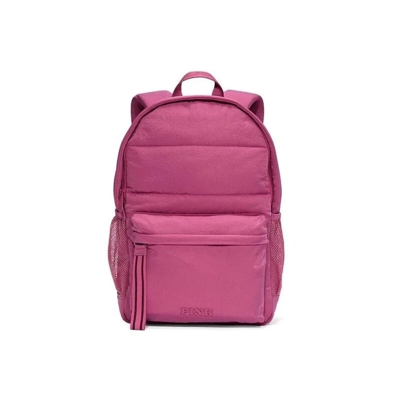 Nuevo Pink Rosa Mochila Acolchada Puffer Bolso de Mano Rosa