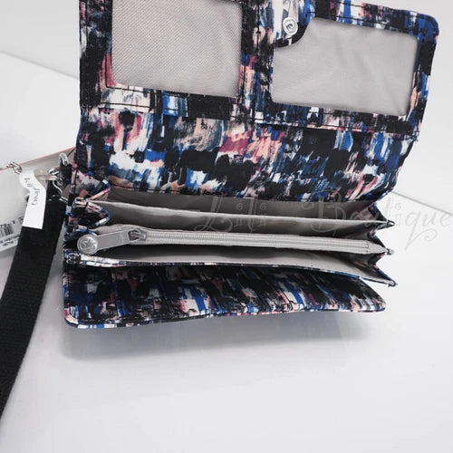 Billetera Larga a Presión Muñeca AC8152 Poliéster Pinceladas - La Tiendita de la Jose