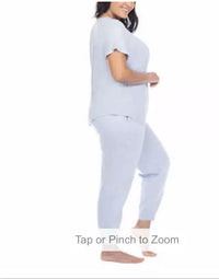 Juego de pijama Honeydew Super suave 2 piezas Salón Bordado Paw Azul Nuevo - La Tiendita de la Jose