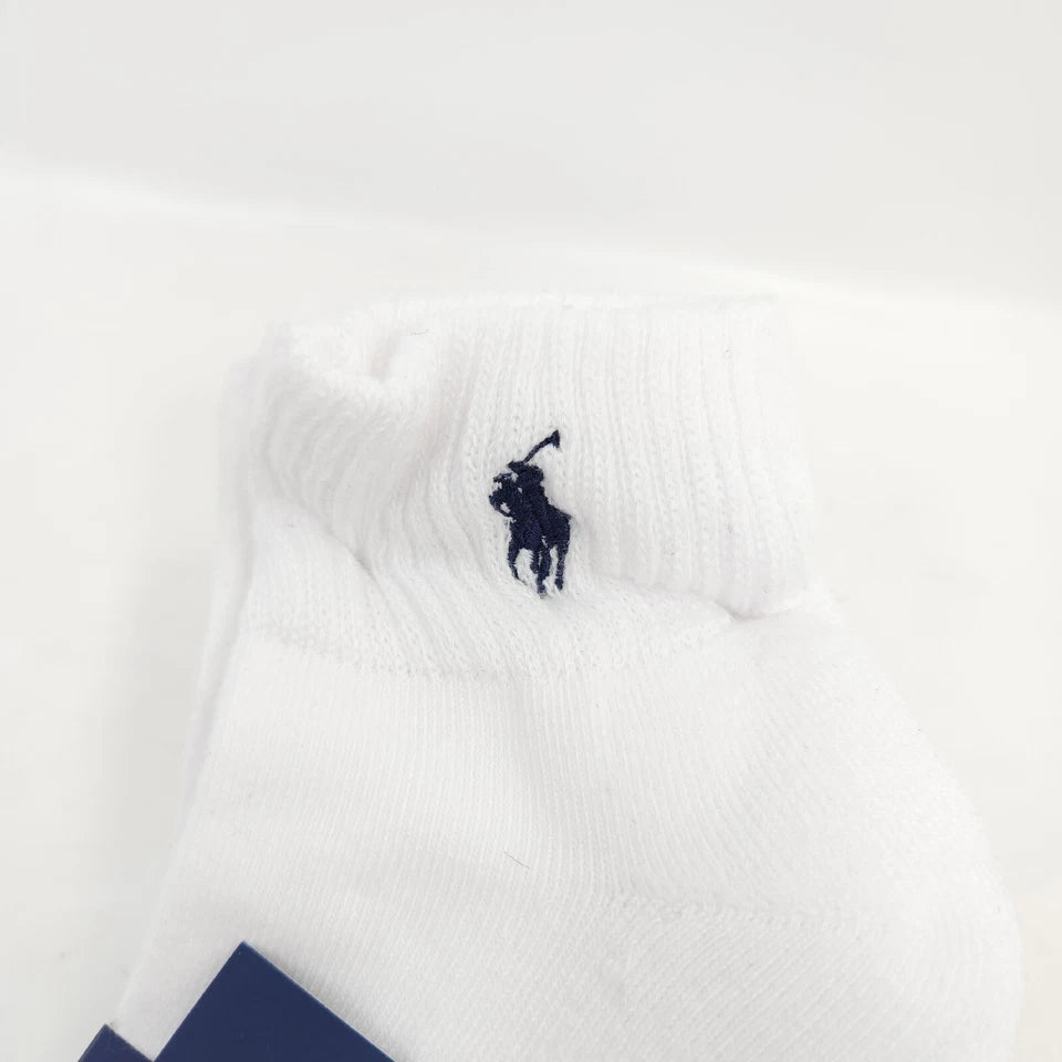 Polo Ralph Lauren 6 pares blancos cuarto doble calcetines deportivos clásicos para hombre - La Tiendita de la Jose