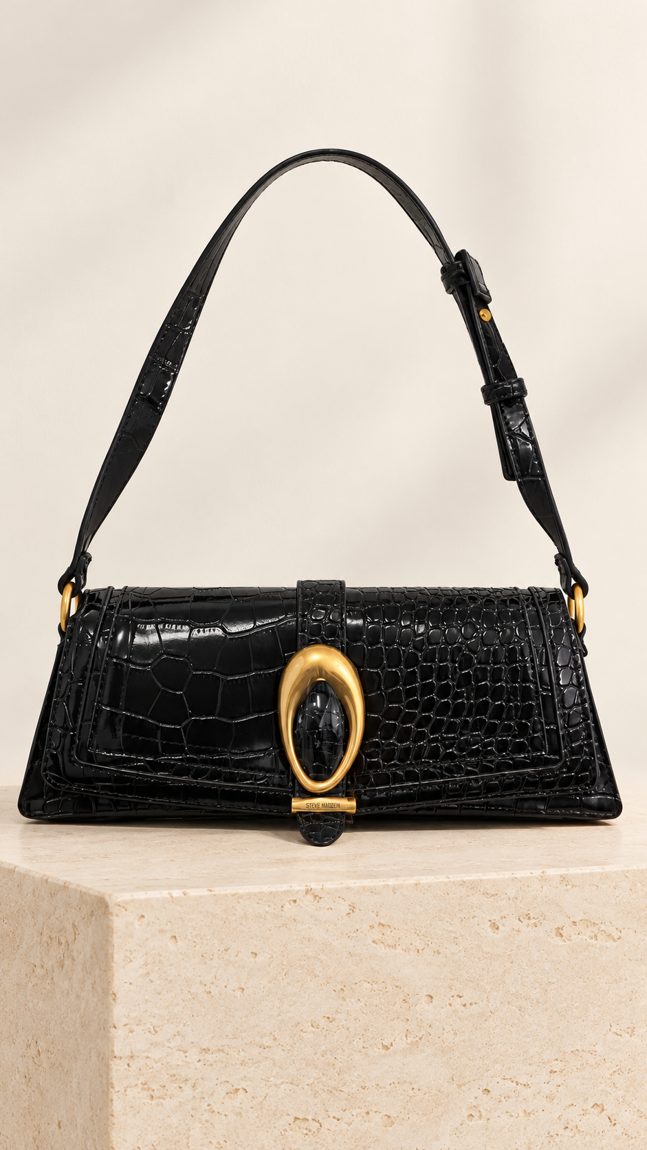Shoulder bag Steve Madden negra: frente