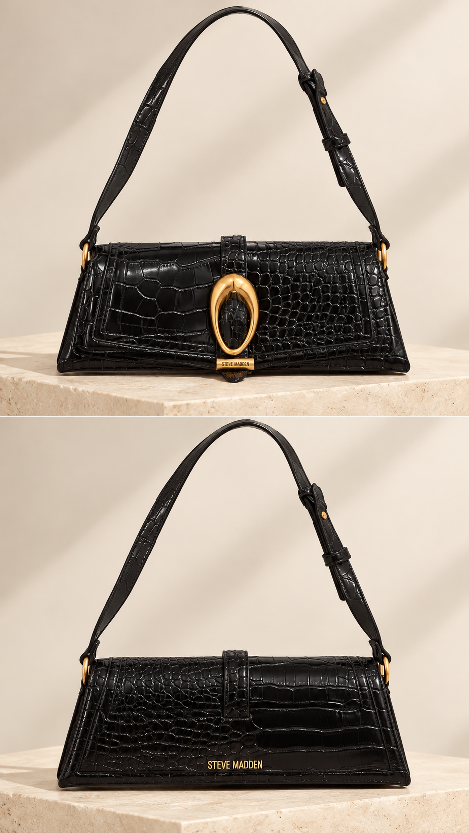 Shoulder bag Steve Madden negra: vistas