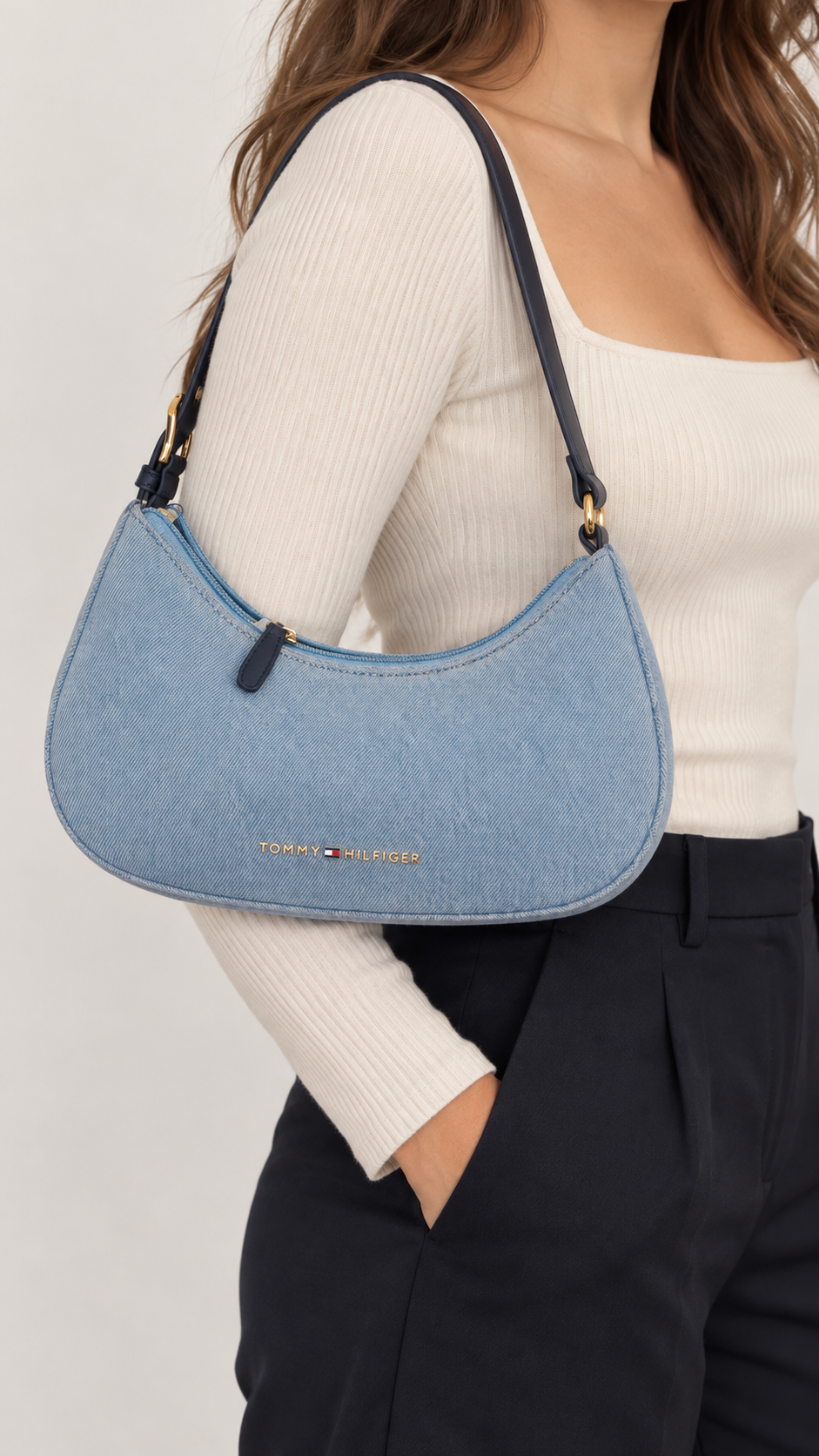 Cartera de hombro Tommy Denim: modelo
