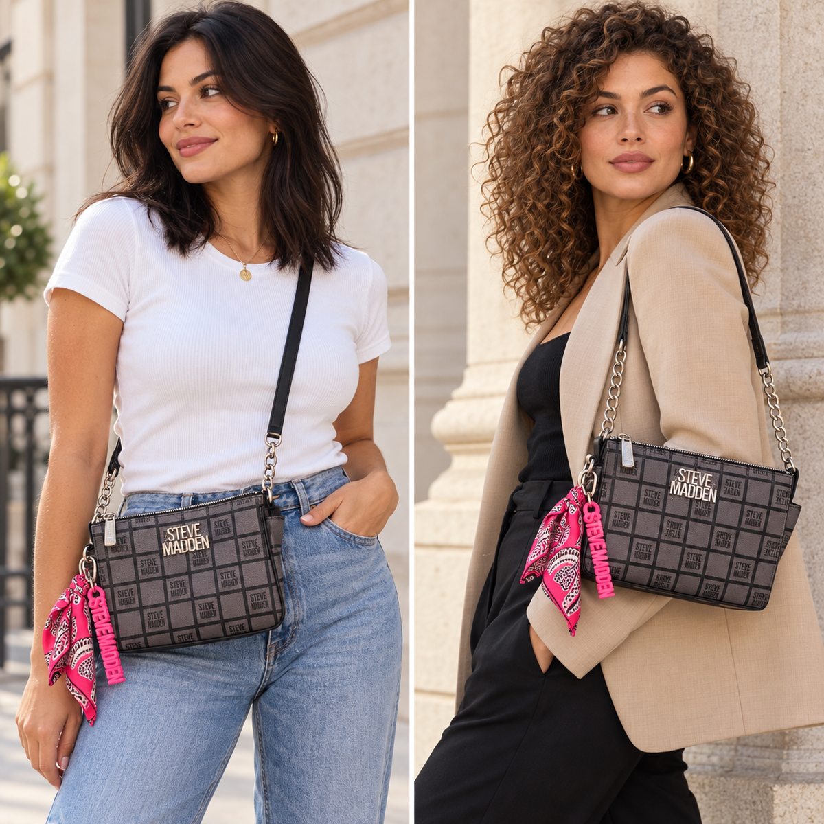 Dos looks con cartera Steve Madden