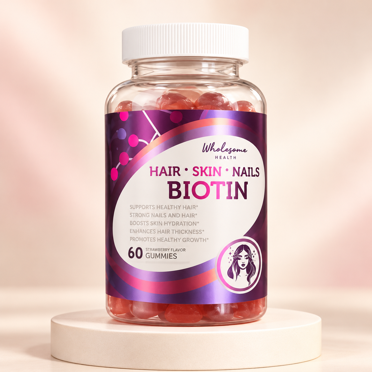 Wholesome Health Biotin, 60 gomitas