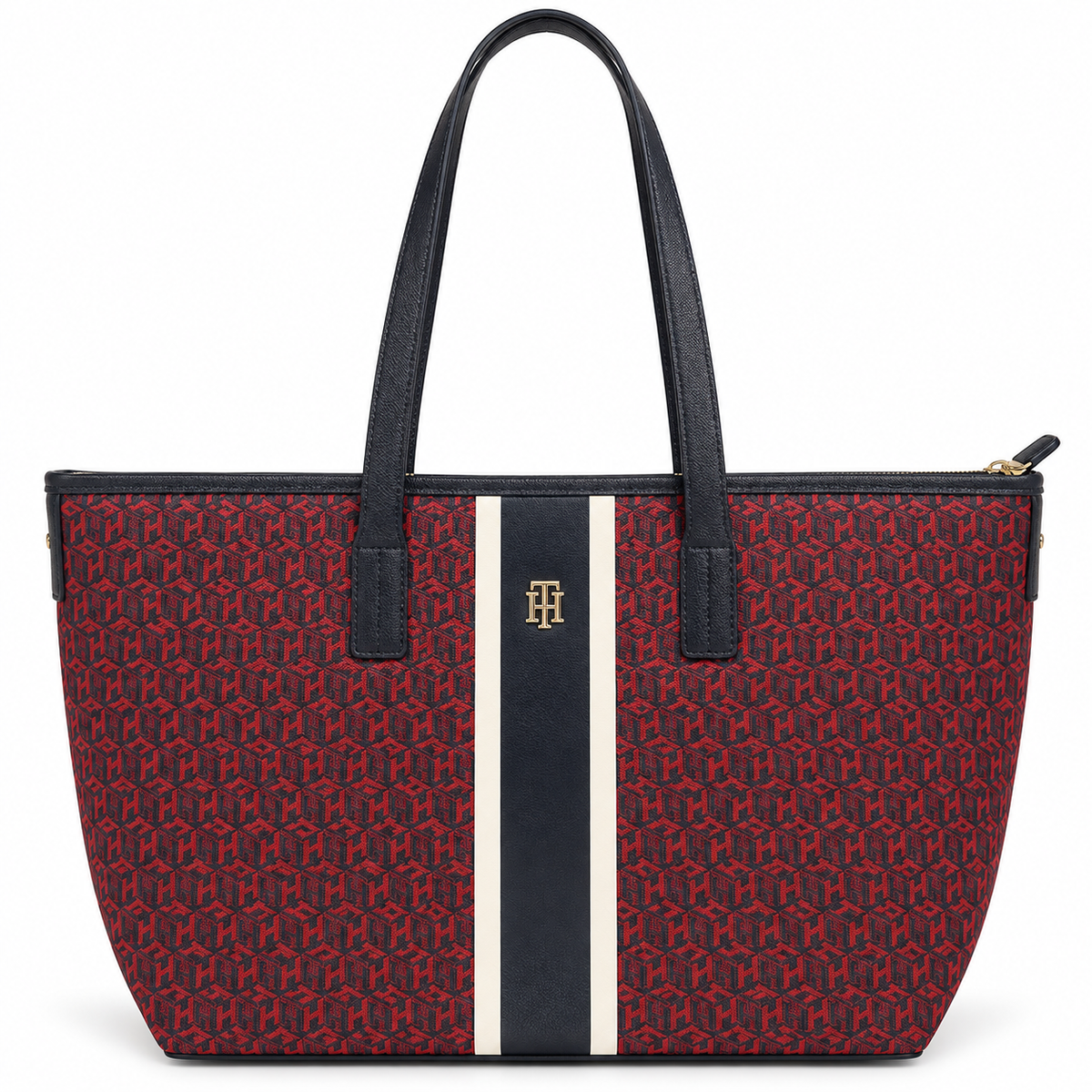 Tote Tommy Hilfiger rojo y azul marino, frente
