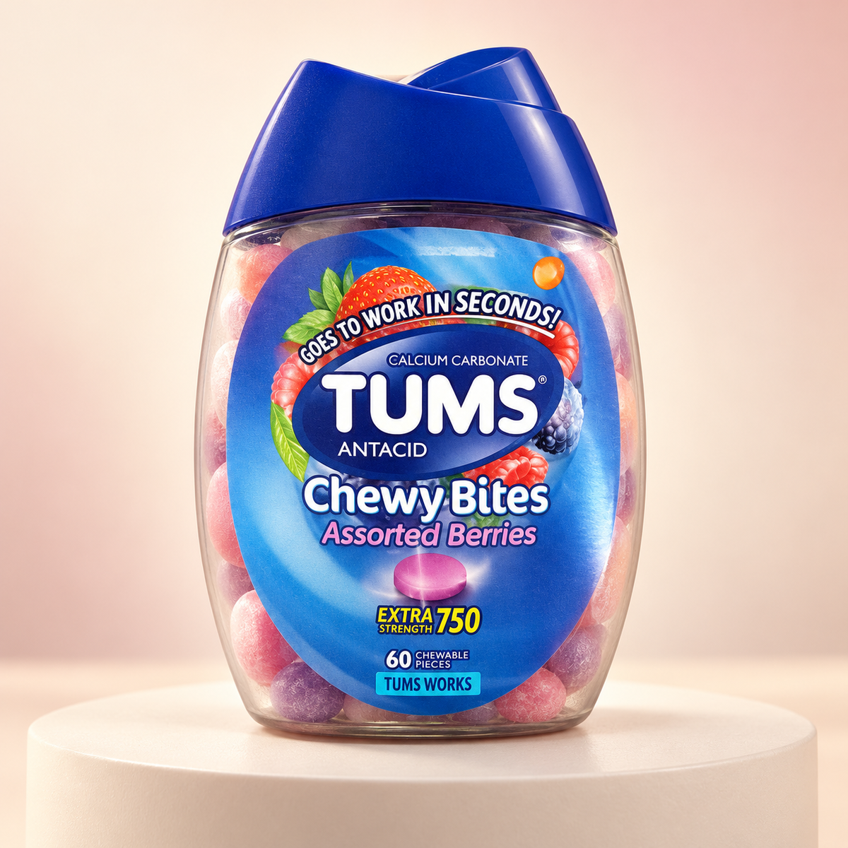 TUMS Chewy Bites Extra 750 — 60 masticables